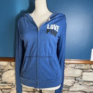 XS Victoria's Secret PINK Blue Zip Hoodie